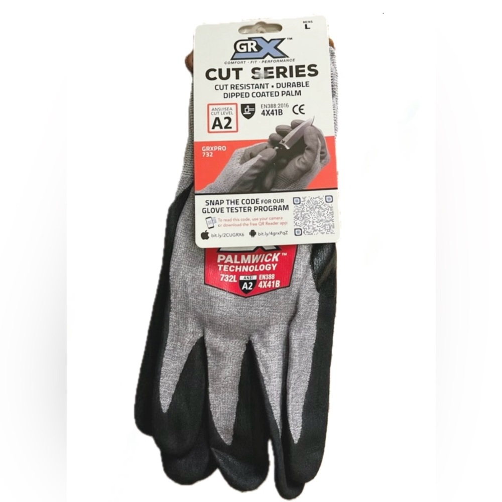 GRX Cut Series 732 Cut Resistant Durable Coated Palmwick Technology Work Gloves